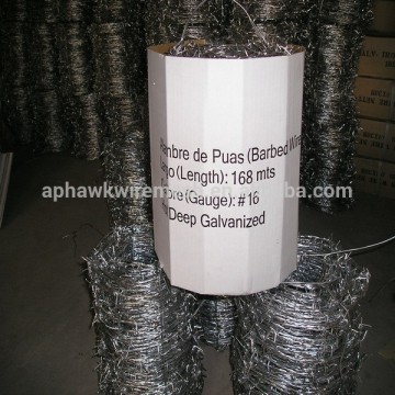 12*14 types pvc coated barbed wire installation