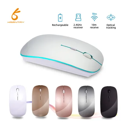 Portable Wireless Ergonomic RGB Backlit Mute Gaming Mouse