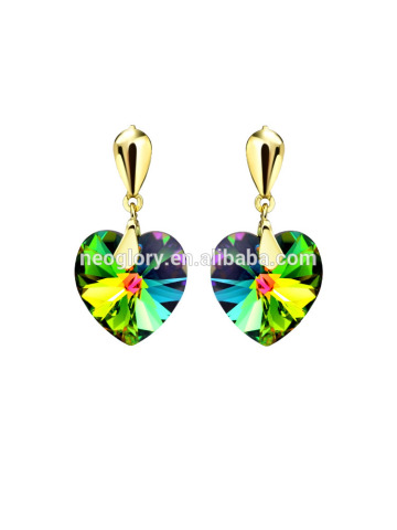 Promotional Earrings 14 Karat Plated Mystic Topaz Crysal From Swarovski