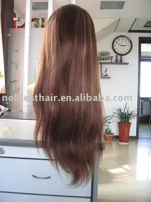 Human hair light yaki wave lace front wig
