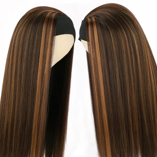 Vigorous best customize fix super natural hair synthetic highlight brown for black women store kinky soft headband wig