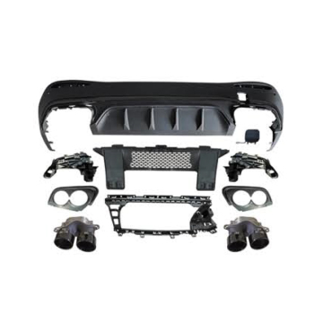 GLC Class X254 GLC43 AMG Rear Diffuser with Pipe Black - AMG-Line Rear Lip for Benz
