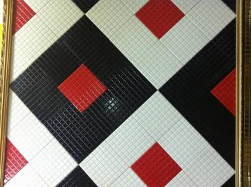 Ceramic Tile with Black & Red