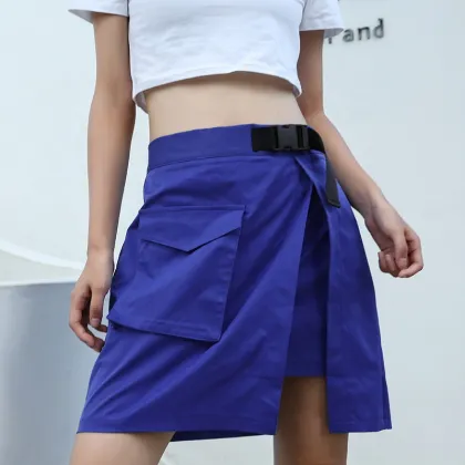 Adjustable Side Pocket Hip Hop Style Skirt