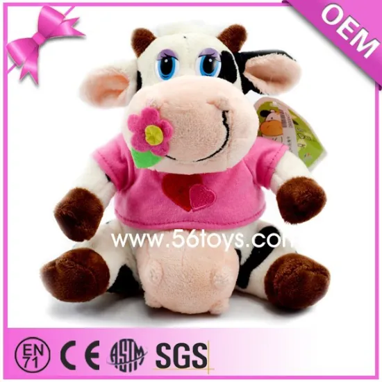 Low price custom high quality stuffed plush cow toy