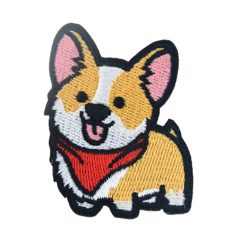 動物刺繍パッチかわいい犬鉄パッチ