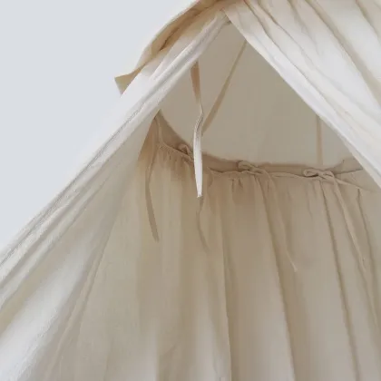 Kids Bed Canopy with Frills Cotton Cover Net for Baby Crib