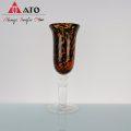 Set de copa de vidrio de vino de leopardo elegante