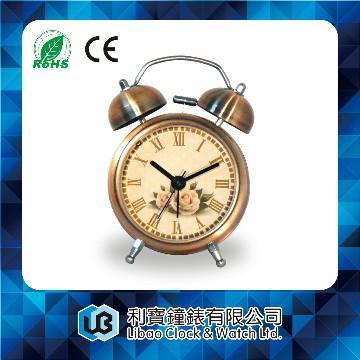 3 inch twin bell plating desk / table alarm clock