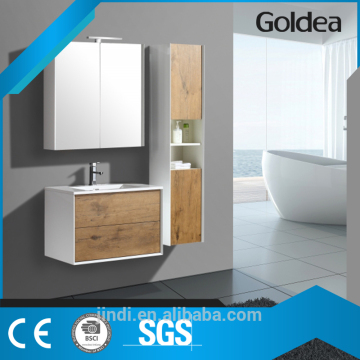 modern high quality wall-hung white and sonoma oak bathroom sanitary ware furniture