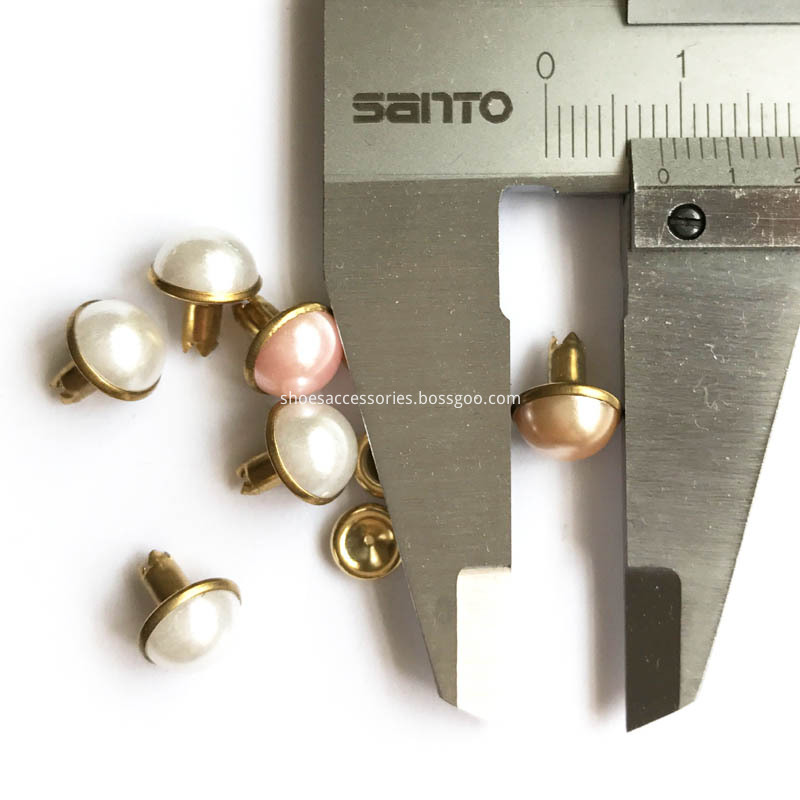 rose pink pearl rivets 8mm