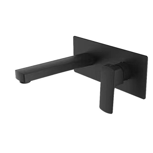 Grifo de pared cuadrante negro mate