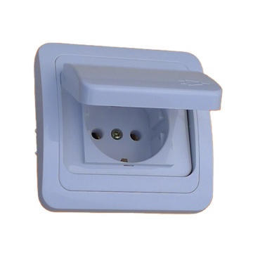 Outlet a parete impermeabile a filo in stile Europa con terra (F2510)