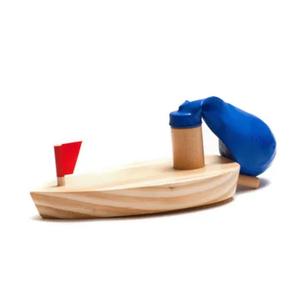 Wooden Balloon Toy Boat Power Water Educational Toys