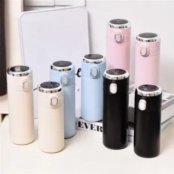 Amazon's Top Selling Customizable Women's and Kids' Insulated Water Bottle with LED Display and Flip Lid - 14oz