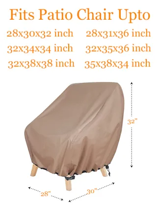 600D Waterproof Patio Chair Covers - 2 Pack: Durable, Dust-Proof Outdoor Lounge and Deep Seat Lawn Chair Protection