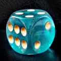 Solid Acrylic 40MM Jumbo DND Dice 6 Sided with Pips, Large Pearl and Moonstone Colored D6 Dice, Big Playing Dice Party Dice