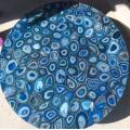 Dessus de table en agate bleue