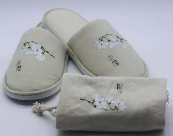 Closed toe indoor hotel eva slipper with bag