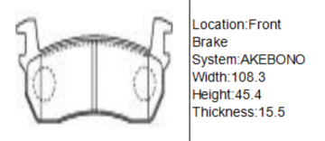 A120WK Brake Paking Set per Nissan March (K10)