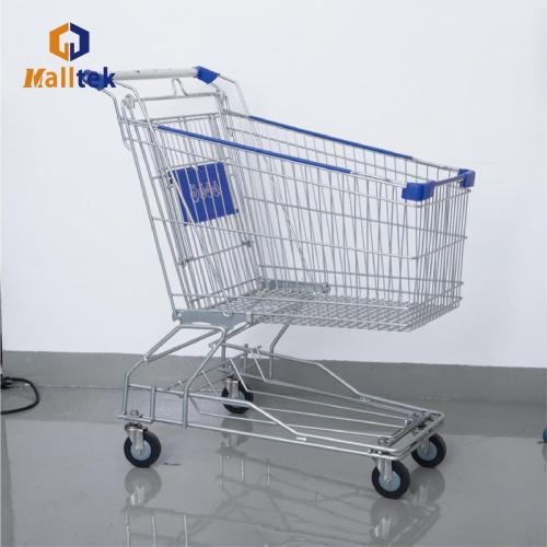 Zinc plated green Asian Supermarket shopping Trolley