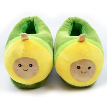 Créatif mignon avocat en peluche pantoufles chaudes