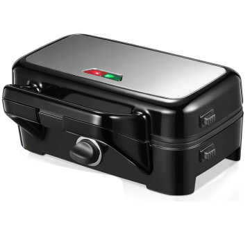 3-in-1 Sandwich & Waffle Maker with Removable Plates and 5-Gear Temperature Control, 1200W Panini Press