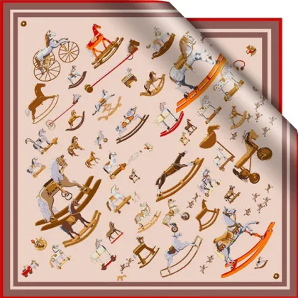 New Item Printed Silk Scarf in Pure Silk