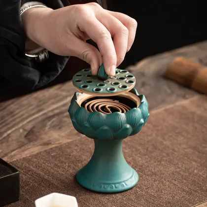 Retro Lotus Incense Burners - Dragon Incense Holder for Sandalwood and Ceramics