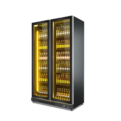 Double Door Bar Chiller Refrigerator: Sub Zero Beer Fridge & Commercial Freezer Showcase