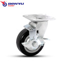 8in PU Heavy Duty Side Brake Caster Räder