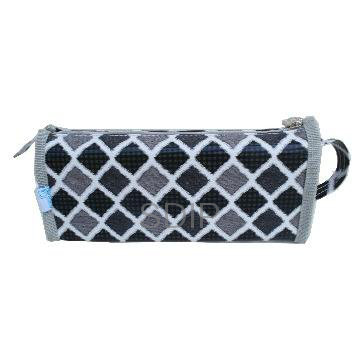 E-MOUSE diamante comprobar estuche rectangular lápiz bolsa con manija OEM