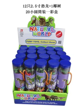 Cylinder packing Plastic Dinosaur model