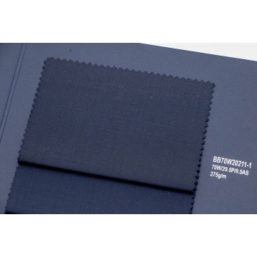 Midnight Blue Plain Machine Washable Wool Fabric