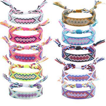 Woven Friendship Bracelets with Braided String Adjustable Nepal Mexico Wave Anklet for Best Friends