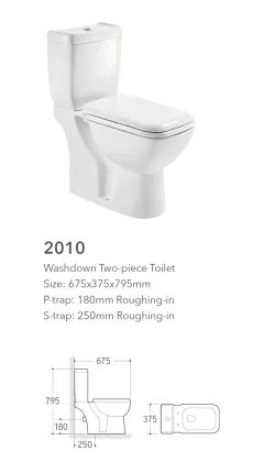 The parts of two piece toilet and bowl