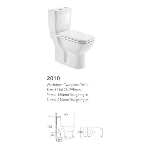 The parts of two piece toilet and bowl