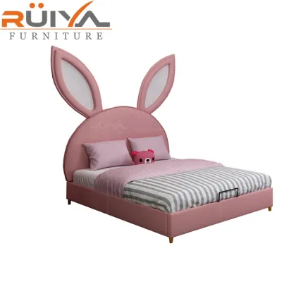 Princess Pink Rabbit Shape Bed Set for Girls' Bedroom Furniture