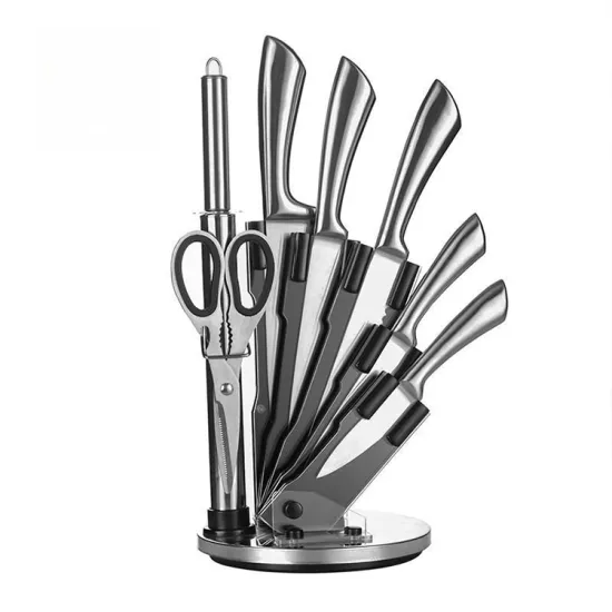 Hyri 8PCS Professional Stainless Steel Chef Knife Set with Acrylic Block: Ultimate Kitchen Cooking Knife Set with Stand Holder