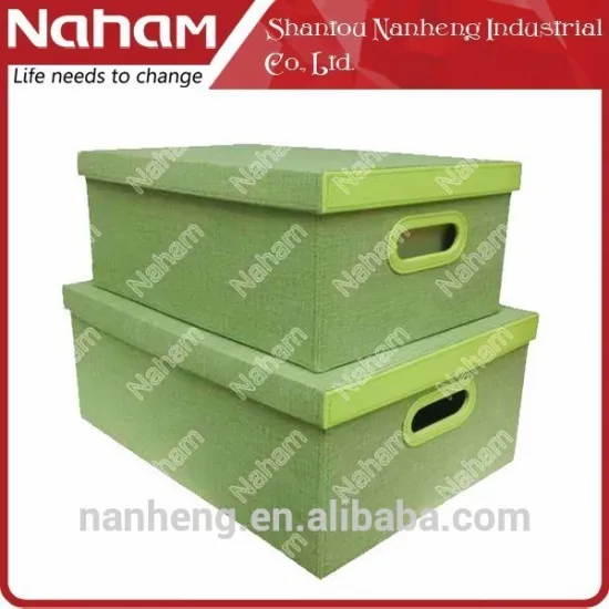NAHAM high quality Jute Cloth toy storage box with lid