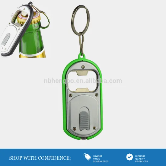 Oval shaped led keychain light with bottle opener