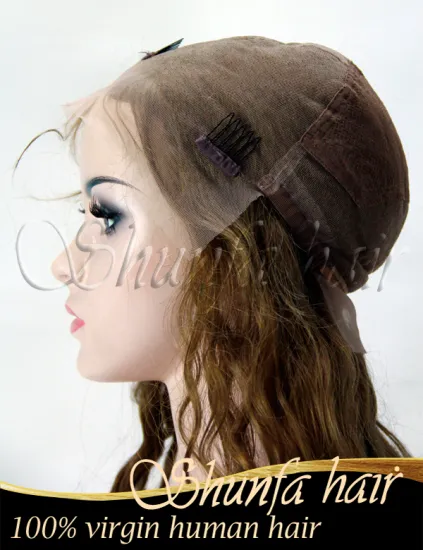 Full lace wig ombre high quality, natural hairline hair piece, curly human wig