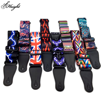 Custom High-End Guitar Straps: Premium PU Leather and Polyester Guitar Straps with Stretch Elasticity and Custom Printing