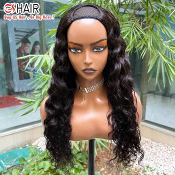 GS Hot Selling U Part Wig for Black Women with Full Bangs and Lace Front
