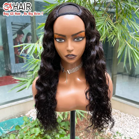 GS Hot Selling U Part Wig for Black Women with Full Bangs and Lace Front