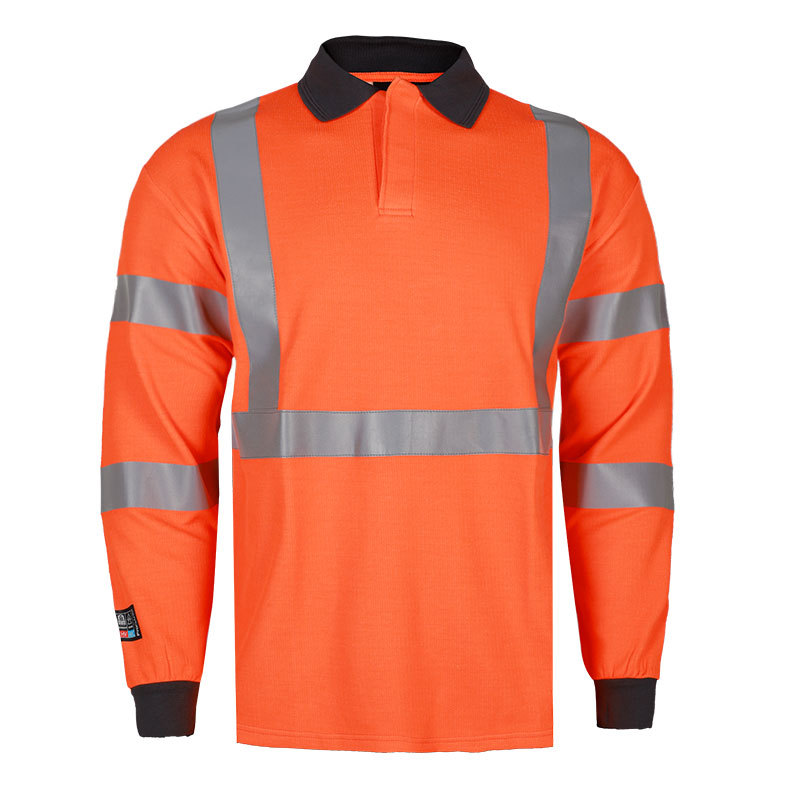 Hi vis taise wicking léinte polo muinchille fada