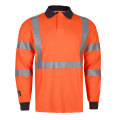 Hi Vis Moisture Wicking Long Sleeve Polo Shirts