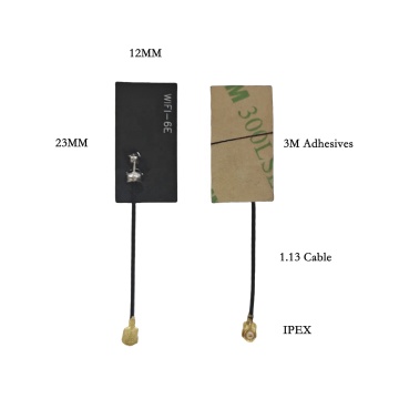 23x12 mm 2.4GHz 5GHz 6GHz Wi-Fi 6E FPC Antena con 1.13 conector IPEX UFL