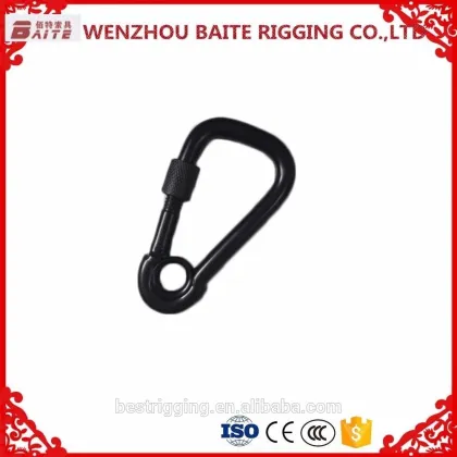 Safety lock and climbing carabiner and mountaineering hiking carabiners Aluminum black hook,padlock pring hook lock