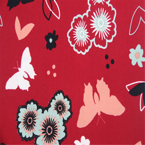 Butterfly Printed With Rayon Plain Fabric